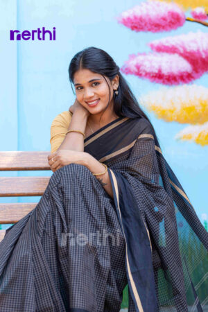 Aadhini - Black Chettinad Cotton Saree