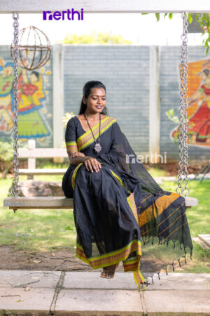 Yatchi - Black Chettinad Cotton Saree