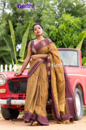 Thema - Brown Chettinad Cotton Saree