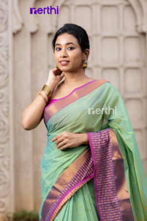 Ilai - Green Chettinad Cotton Saree