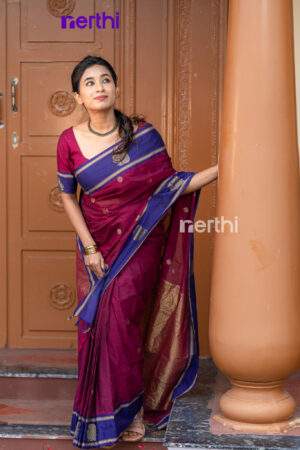 Thougai - Purple Chettinad Cotton Saree