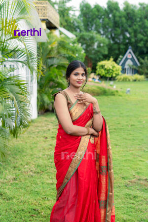 Kovvai - Red Chettinad Cotton Saree