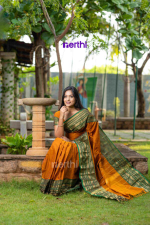 Puvi - Brown Chettinad Cotton Saree