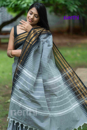 Sirpa - Gray Chettinad Cotton Saree