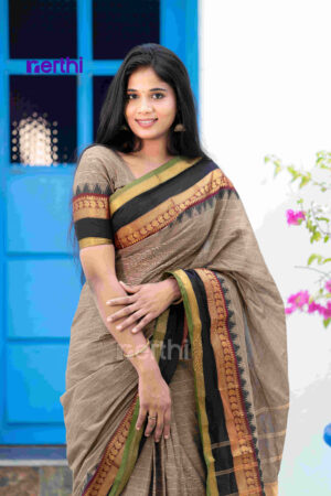 Theral - Brown Chettinad Cotton Saree