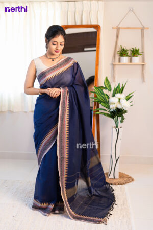 Varuni - Blue Chettinad Cotton Saree