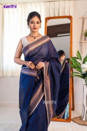 Varuni - Blue Chettinad Cotton Saree