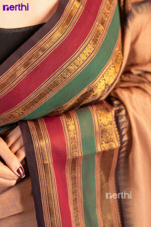 Kokila - Beige Chettinad Cotton Saree