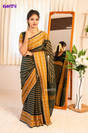 Indri - Green Chettinad Cotton Saree