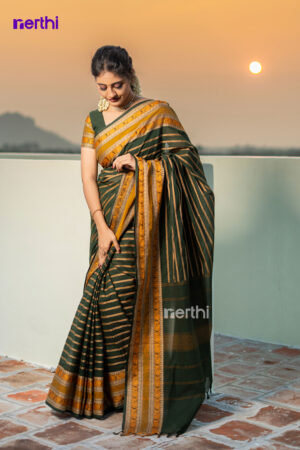 Indri - Green Chettinad Cotton Saree