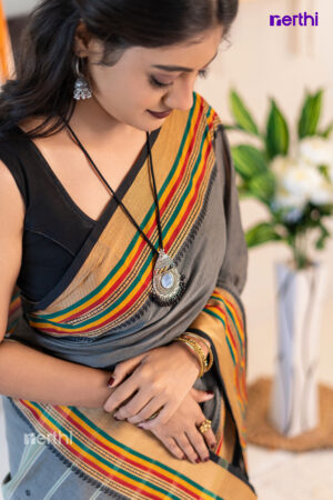 Parvathi - Grey Chettinad Cotton Saree