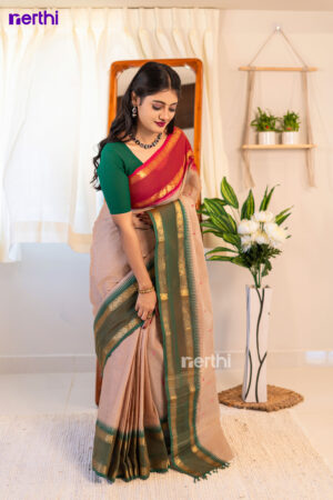 Megha - Cream Colour Chettinad Cotton Saree