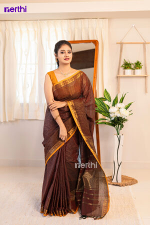 Sundari - Brown Chettinad Cotton Saree