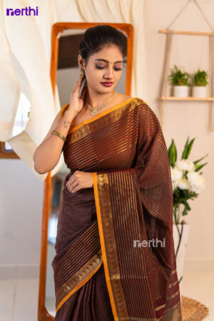 Sundari - Brown Chettinad Cotton Saree